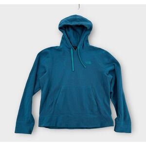 North Face Hoodie Mens Medium Blue Outer Fleece Sweatshirt Long Sleeve Pullover